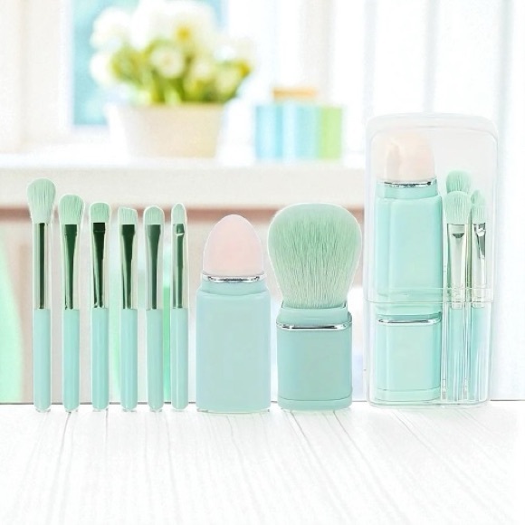 Makeup Brush Set Mint Green - Picture 1 of 2
